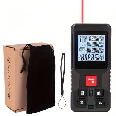Lzwintrading - Digitale Laser Afstandsmeter - Professionele Laserafstandmeter met 120 Meter Bereik - Laser Meter - Aanpasbare Meetreferentie - Laser Afstandsmeter voor Afstand / Volume / Oppervlakte - Digitale Lasermeter - Afstand Meter Apparaat