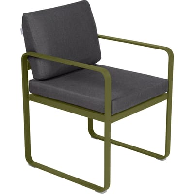 Fermob BELLEVIE fauteuil voor de eethoek - D3 Pesto - A3 grafietgrijs