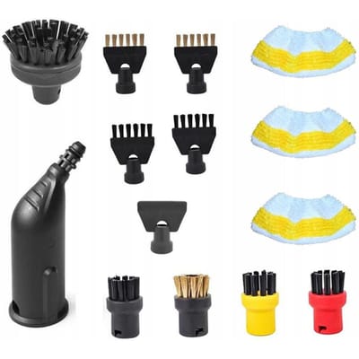 Rosfix Accessoireset Vervanging - 14-dlg - Microvezel, Messing & Nylon Borstels, Spuitmond - Geschikt voor Kärcher
