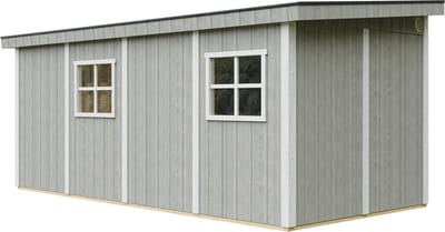 Timbela M940B-TUNDRA GREY - LP SmartSide Tuinhuis op houtbasis - 11,47 m² - 530x248xH231 cm - zonder vloer en zijwand (totaal 3 wanden) met verf