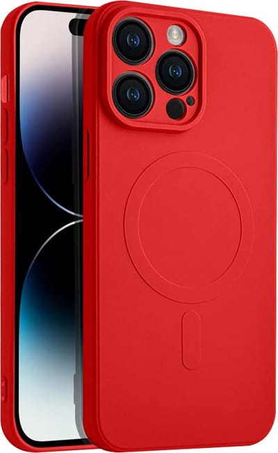 Casify Siliconen Hoesje geschikt voor MagSafe iPhone 14 Pro Max Hoesje - Rood