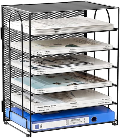Dailygoods- Archiefrek 6 Laags - Documenthouder A4 - Bureaublad Organizer - Metalen Constructie - Duurzaam - Stijlvol Ontwerp