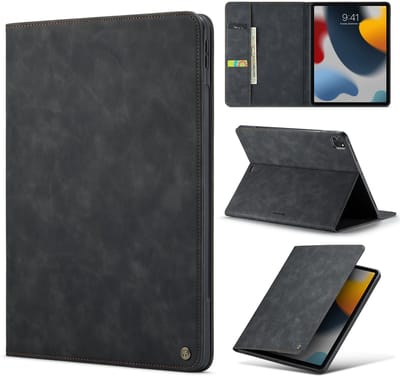 Casemania Hoes Geschikt voor Apple iPad Pro 11 inch 2025 (8e Generatie M5) - Charcoal Gray - Book Cover met Pasjeshouder en Standaardfunctie
