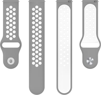 Siliconen bandje - geschikt voor Samsung Gear S3 / Galaxy Watch 3 45 mm / Galaxy Watch 46 mm - grijs-wit