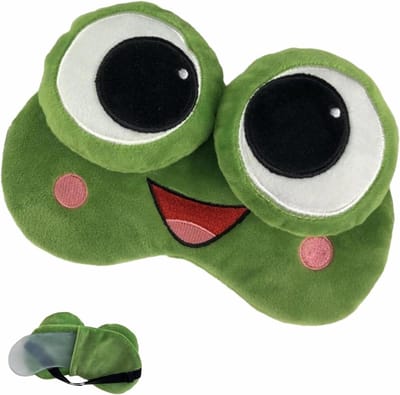 Oogmasker 3D Kikker - Pluche - Met Koelpads - Ademend - Voor Kinderen