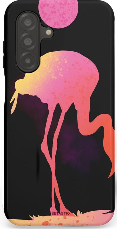 Casetastic Hoesje Geschikt voor Samsung A26 - Stijlvolle Beschermende Duo-layer Case - Silhouet Flamingo