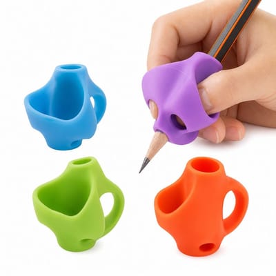 VHV - Pennengreep - Schrijfhulp - Siliconen penhouder - Drie vingers grip - Voor school tekenen en schrijven
