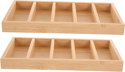 Opbergbakje voor brillen - Brillenlade Organizer - Veilig Opbergen - Gemaakt van hout - 2 stuks - Khaki