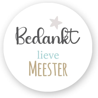 10x Sluitzegel Bedankt lieve Meester - afscheid - School - bedankt Meester -Sluitstickers Pimp Studio - Kinderfeest Traktatie - Uitdelen - Uitdeeltraktatie - Wensetiket - Rond - 40mm - Glossy sticker
