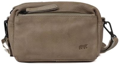 Bear Design Kleine Crossbodytas / Schoudertas Dames - Leer - Tamara - Taupe