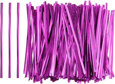 800 Stuks Twist Ties 12 cm - Herbruikbare Metallic Plastic Twist Ties voor Brood en Taart - Roze Kleur