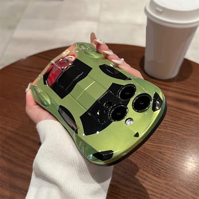 Stijlvolle Luxe 3D Sportauto Zachte Telefoonhoes voor iPhone 15 Pro Max Zachte Schokbestendige Cover iphone 15 Pro