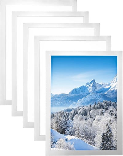 carmdering - moderne magnetische fotolijsten op A4-Magnetische fotolijsten - set van 5 - zelfklevend - A4 formaat -grijs - hoogwaardig PVC