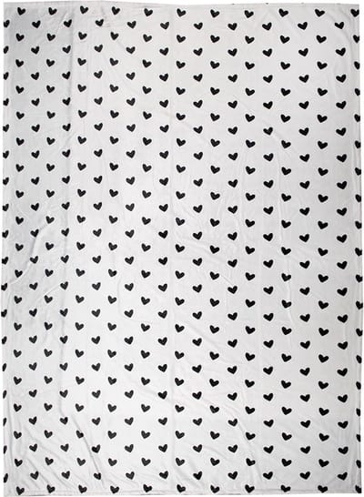 Clayre & Eef Plaid 130x170 cm Wit Zwart Polyester