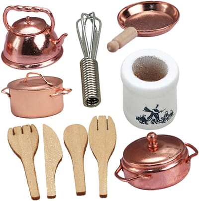 Miniatuur Keuken Set - Poppenhuis Decoratie - Diy Mini Huis - Geselecteerd Legeringsmateriaal - 33 x 24 x 19 cm