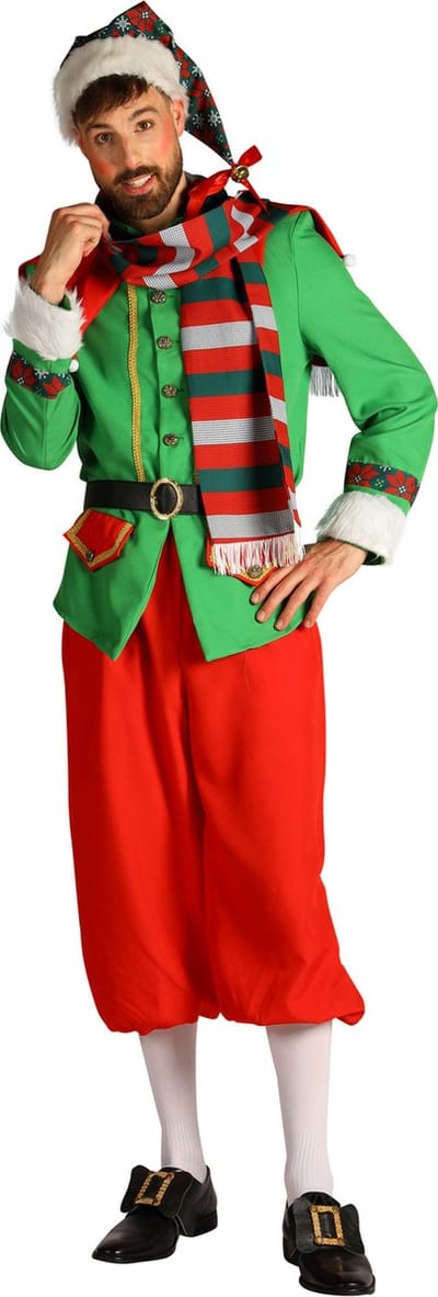 Kerst Elf Polestar Heren - Kerstelf Heren - Groen/Rood - Maat XXXL