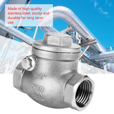 1 2  DN15 Acier Inoxydable Clapet Anti-Retour Battant Unidirectionnel Filetage Femelle WOG 200PSI