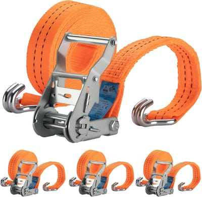 Spanbanden met ratel 6 m – 3000 daN sjorbanden set van 4 bandbreedte 35 mm