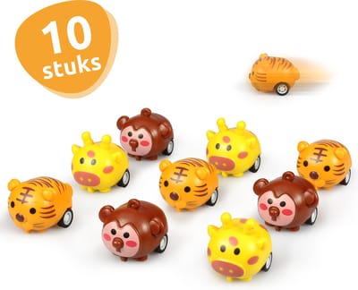 Isa's Friends® - Uitdeelcadeaus Terugtrek Beestjes - 10 stuks - Traktatie - Uitdeelcadeautjes voor Kinderen