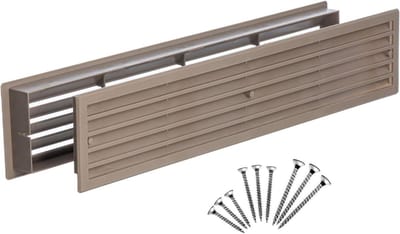 Ventilatierooster Deur - Deurrooster Kunststof - Luchtcirculatie Verbeteren - Tweedelig Verstelbaar - 450x92mm - Beige
