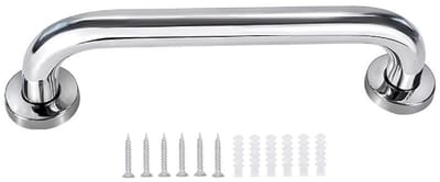 LIVIA HOME- Veiligheidsrail Roestvrij Staal - Douche Handgreep - Gehandicapten Handrail - Buiten Grip Handvat - Inclusief 12 Schroeven - Duurzaam en Antiroest - Steunrail