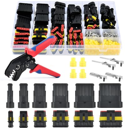 Waterdichte Kabelconnector Set voor Auto, Motor, Boot en Vrachtwagen met Crimp Tang en Meerdere Pins