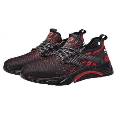 Chaussures de sécurité haute densité pour hommes, chaussures de travail anti-écrasement et anti-perforation, chaussures de travail à semelles épaisses 48 black