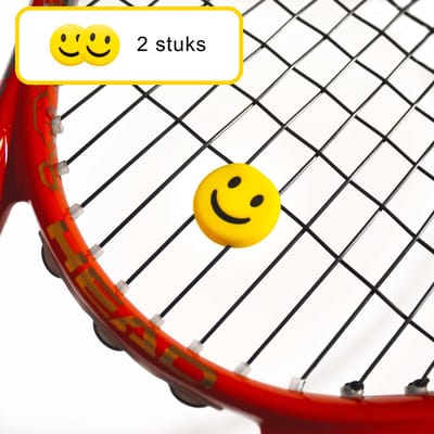 Tennisdemper - demper - smile geel - 2 stuks - hoge kwaliteit - ATHLIX