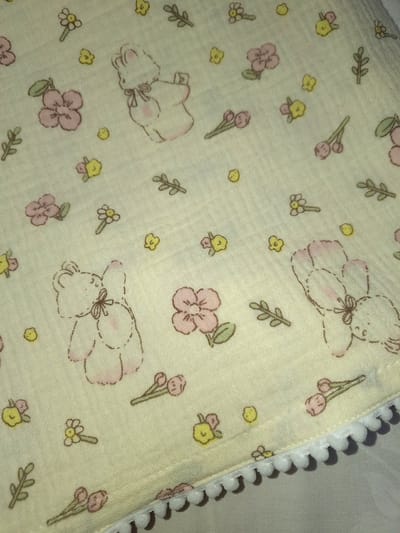 Oogappel Cottonsoft Lieve Beer Wieglaken 75x100 cm-Licht Geel -Mulitcolour