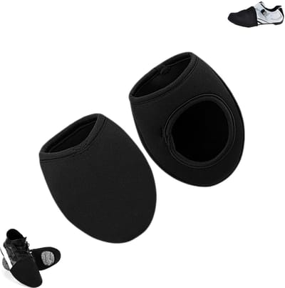 1 paar - Beschermhoes voor fietsschoenen - Warme en winddichte schoenhoes - Halve schoenhoes - Warme schoenhoes - Fietsschoenhoes - Warme teenhoes - Zachte halve schoenhoes - Geschikt voor fietsschoenen, motoraccessoires en motorrijden (zwart)