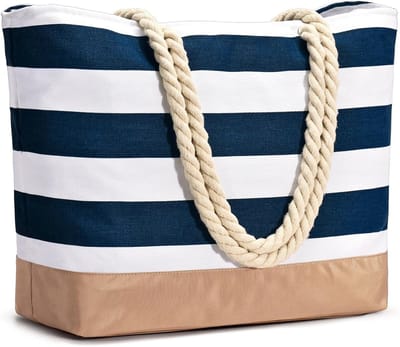 Grote waterdichte strandtas, handige shopper met rits, perfecte reis- en handtas voor dames, ideaal als cadeau