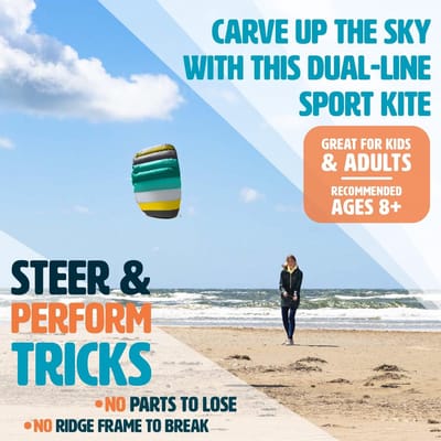 Matrasvlieger - Strandvlieger - Buiten spelen - Stokloos ontwerp - 51 inch - Aqua