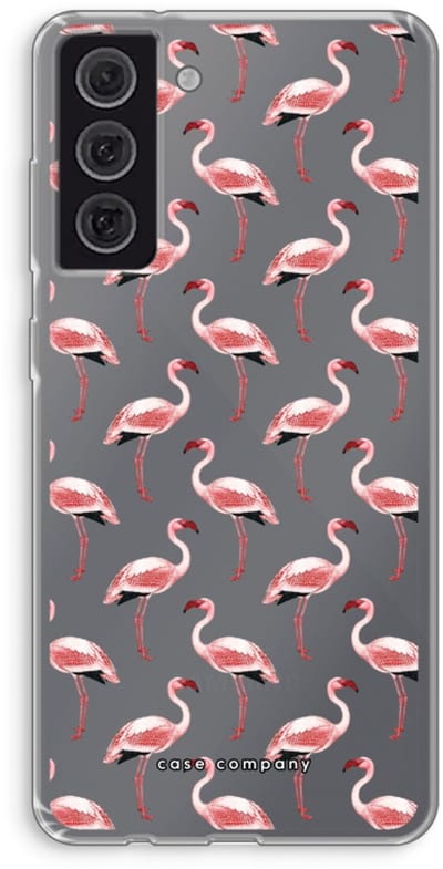 Case Company® - Hoesje geschikt voor Samsung Galaxy S21 FE hoesje - Flamingo - Soft Cover Telefoonhoesje - Bescherming aan alle Kanten en Schermrand
