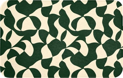 Badmat 80x50 cm - Antislip - Groen - Organische vlakken - Crème - Badmatten voor badkamer - Badkamermat - Douchemat - Badkamer mat