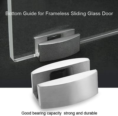 Dailygoods- Vloergeleider Hoge Kwaliteit - 304 Roestvrij Stalen Vloerbodemgeleider - Voor Frameloze Glazen Schuifdeuren - Duurzaam - Slijtvast - Antislip - Deurgeleider
