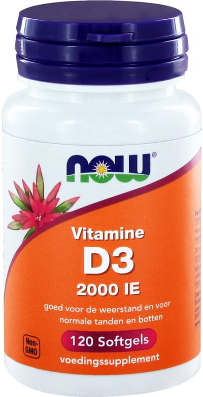NOW Vitamine D3 2000IE 120 Softgels