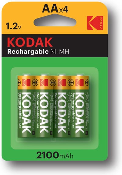 Kodak pre-charged rechargeable Ni-MH AA battery 2100mAh 4 pack