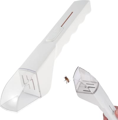 Spinnenvanger-Insectenvanger-Spinnenvanger-insect catcher-Wespenverjager-Wespenval-Met transparant venster - contactloze insectenval container - 27cm-wit