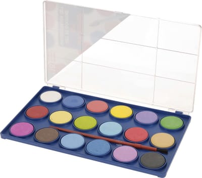 Waterverf met kwast | 18 Kleuren