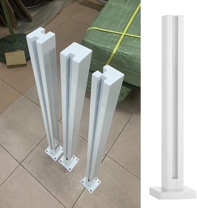 Bevestigingspaal Glas - Reling Beslag - Balustrade Bouwen - Roestvrij Staal 304 - 5x5cm Paal - Zilverkleurig