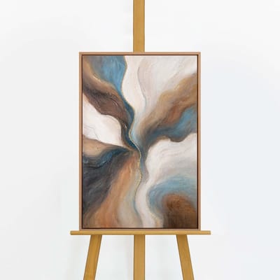 YS Schilderij "Verloop van de Tijd" - Handgeschilderd canvas schilderij - Wanddecoratie Abstract - Blauw - Zwart wit - Muurdecoratie woonkamer - Slaapkamer decoratie - Kamer accessoires - Abstract schilderij zwart wit - schilderij canvas Wood 60x40