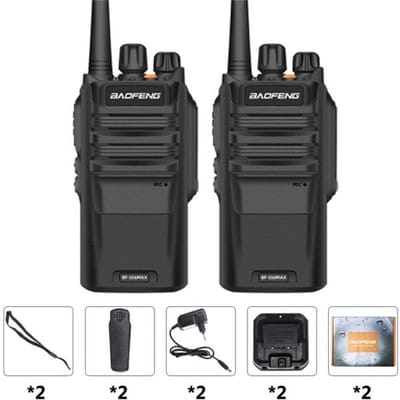 2 STKS Baofeng BF-S56 Walkie Talkie Lange Afstand 10 KM Max IP67 Waterdichte High Power 10 W Transceiver Draagbare Baofeng Ham Radio 2pcs-EU Plug zwart