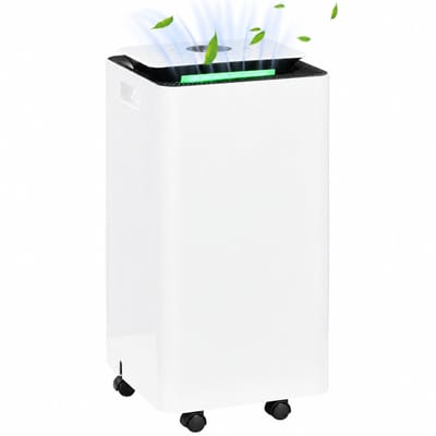 ELVENTO Luchtontvochtiger slaapkamer - Vochtvreter - Ontvochtiger - luchtreiniger huis - 12L/dag - 5 standen - 2,5 liter - Wit