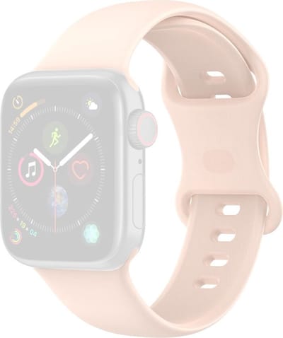By Qubix - Geschikt voor Apple Watch bandje - Siliconen sportbandje - Zandroze - Maat: S/M - Geschikt voor Apple Watch 38mm / 40mm / 41mm / 42mm - siliconen sport bandje - smartwatchbandje