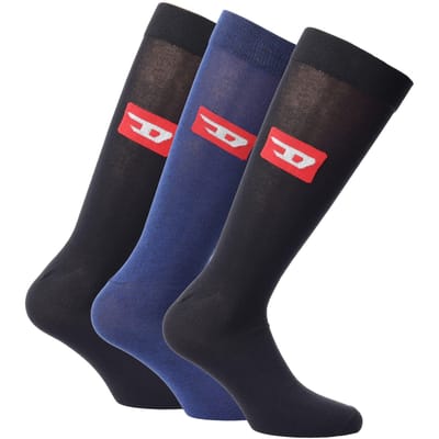 Diesel Unisex Volwassen Skm Sokken (Verpakking van 3) (Zwart/Blauw)