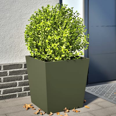 vidaXL - Plantenbakken - 2 - st - 50x50x50 - cm - staal - olijfgroen