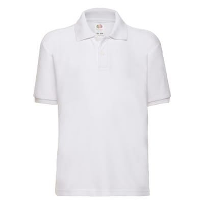 Fruit of the Loom Kinder/Kinder 65/35 Poloshirt (Wit)