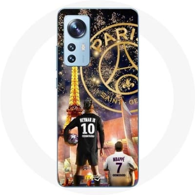 Coque pour Xiaomi Mi 12 / 12X PSG Neymar et Mbappé Joyeux noël