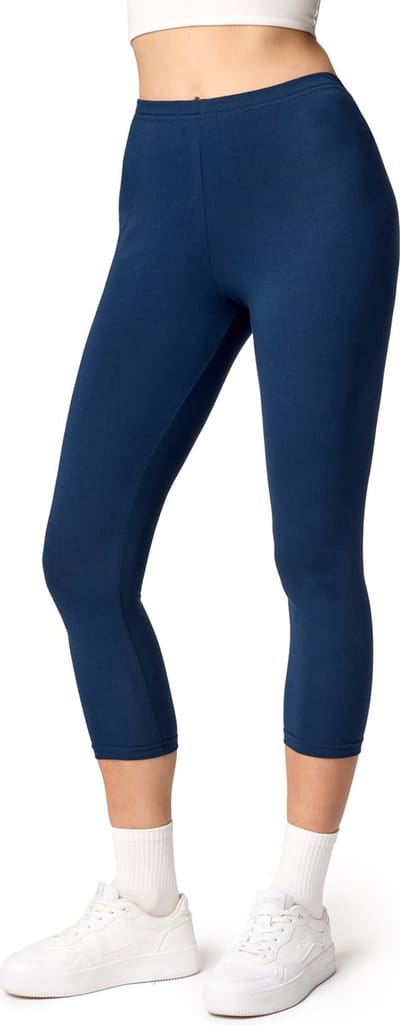 Ladeheid LA-LA40-132-LE Dames Capri Leggings - Sport - Vrijetijdsbroek - 3/4 Lengte - Katoen - Sporbroek - Yogabroek - Marineblauw - XS
