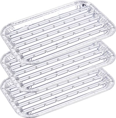 Set van 5x stuks barbecue grillschalen rechthoekig 11 x 18 cm - Vlees grillen - BBQ rooster